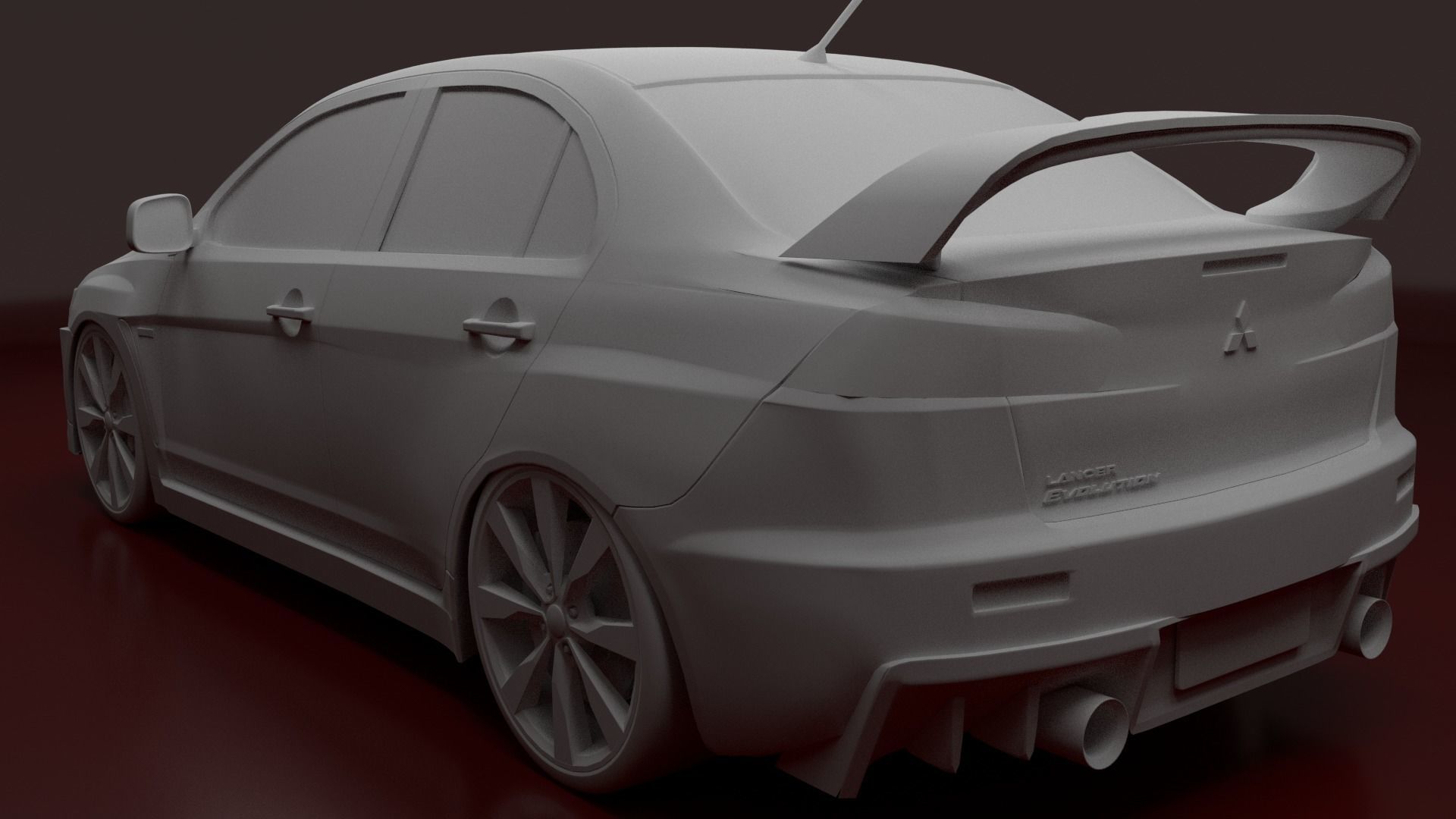 Mitsubishi Lancer Evolution X Free 3D model_7