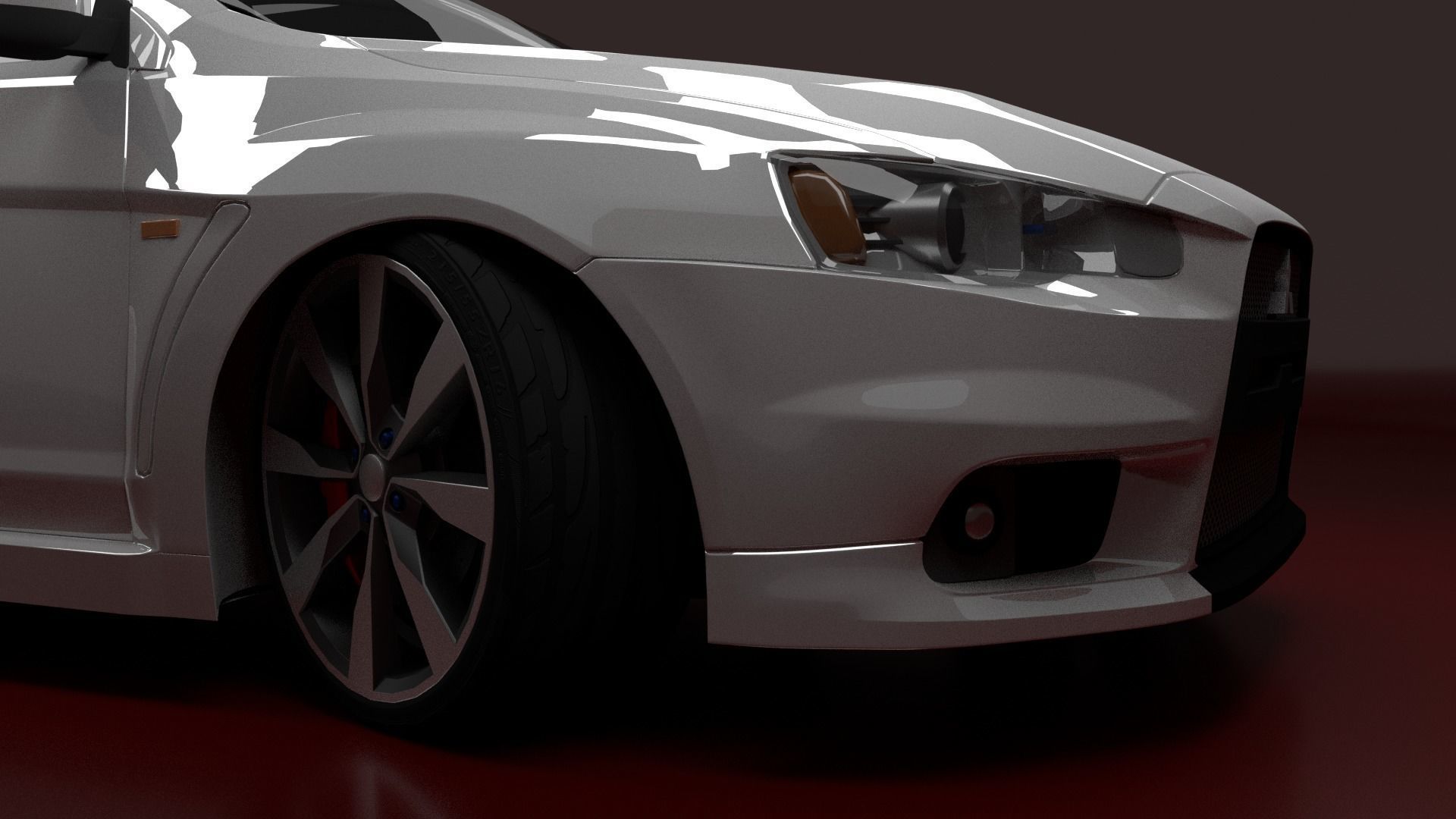 Mitsubishi Lancer Evolution X Free 3D model_10