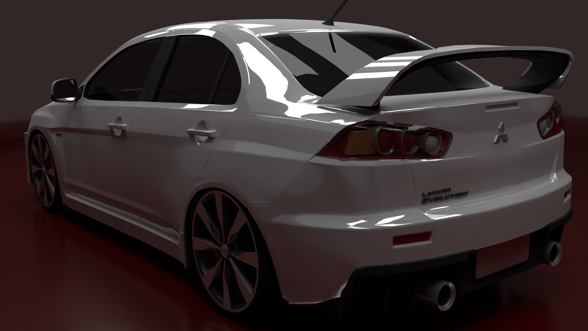 Mitsubishi Lancer Evolution X Free 3D model_6