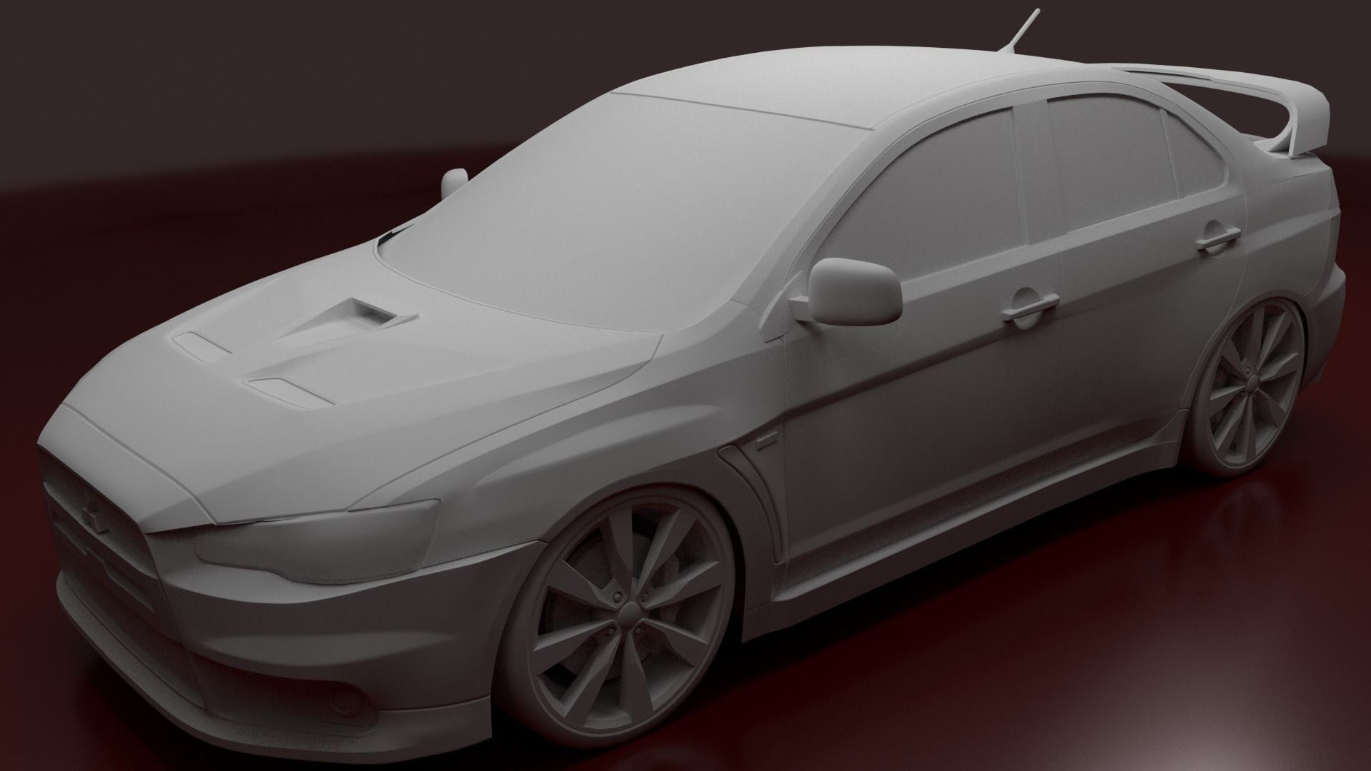 Mitsubishi Lancer Evolution X Free 3D model_9