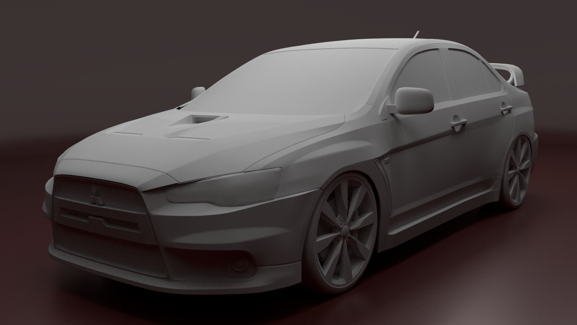 Mitsubishi Lancer Evolution X Free 3D model_3