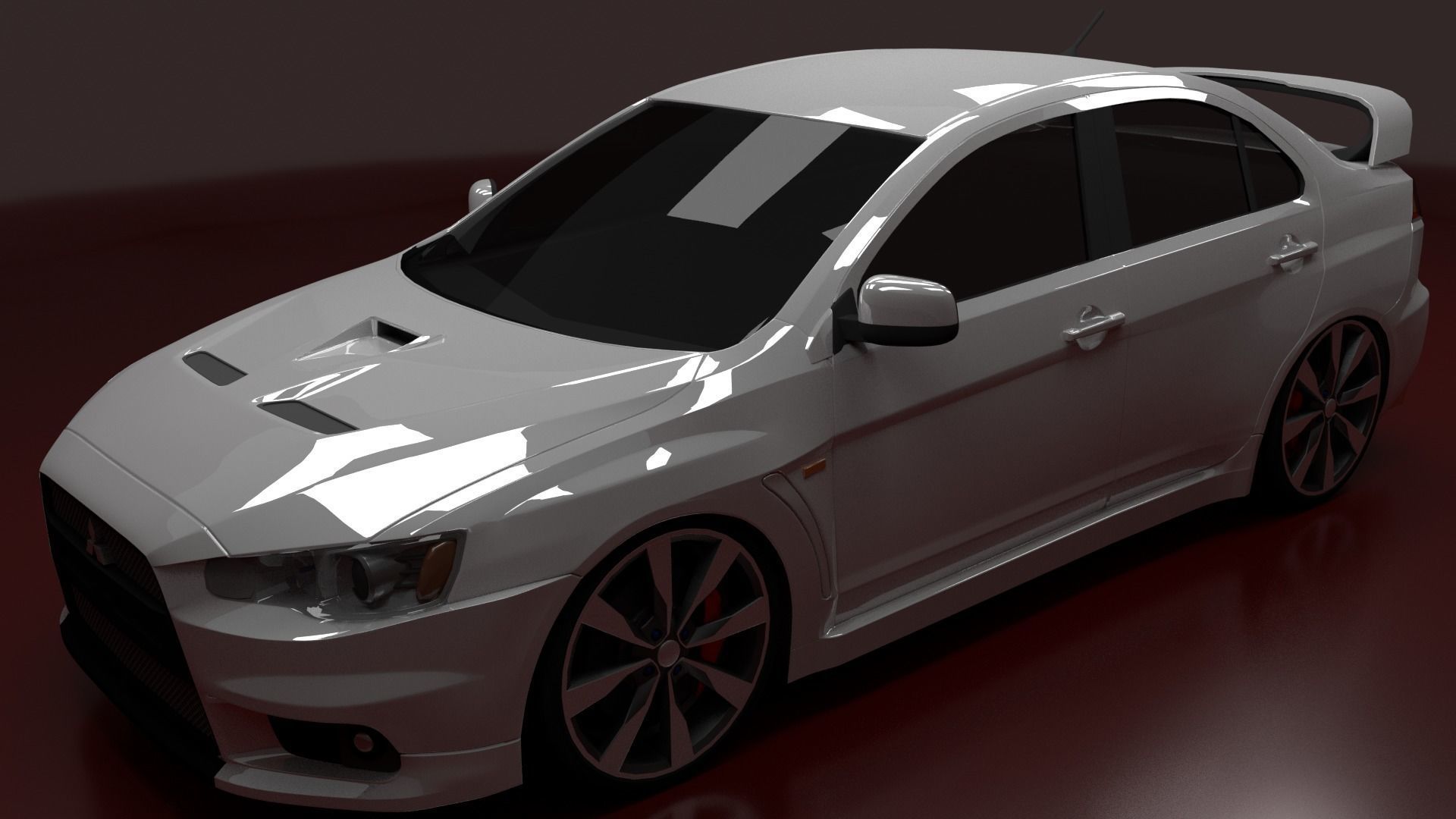 Mitsubishi Lancer Evolution X Free 3D model_8