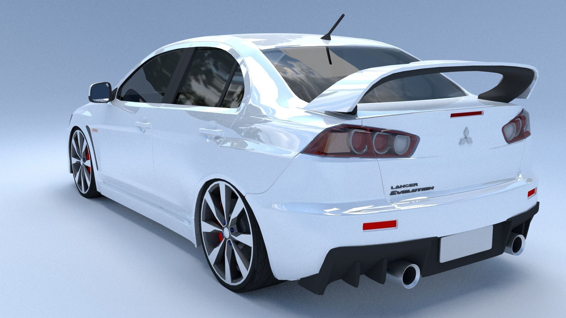Mitsubishi Lancer Evolution X Free 3D model_1
