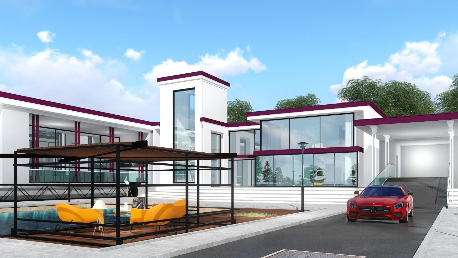 Villa 1 -Villa ONE Low-poly 3D model_6