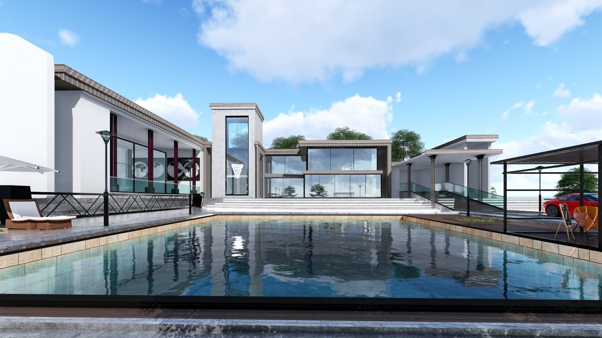 Villa 1 -Villa ONE Low-poly 3D model_5