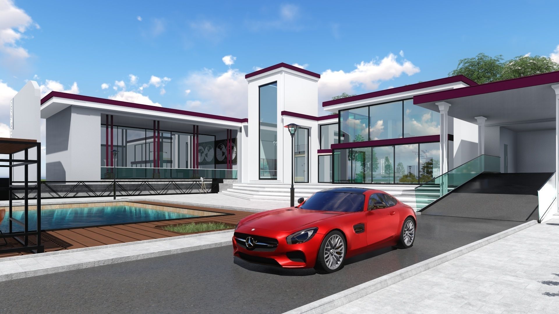 Villa 1 -Villa ONE Low-poly 3D model_7