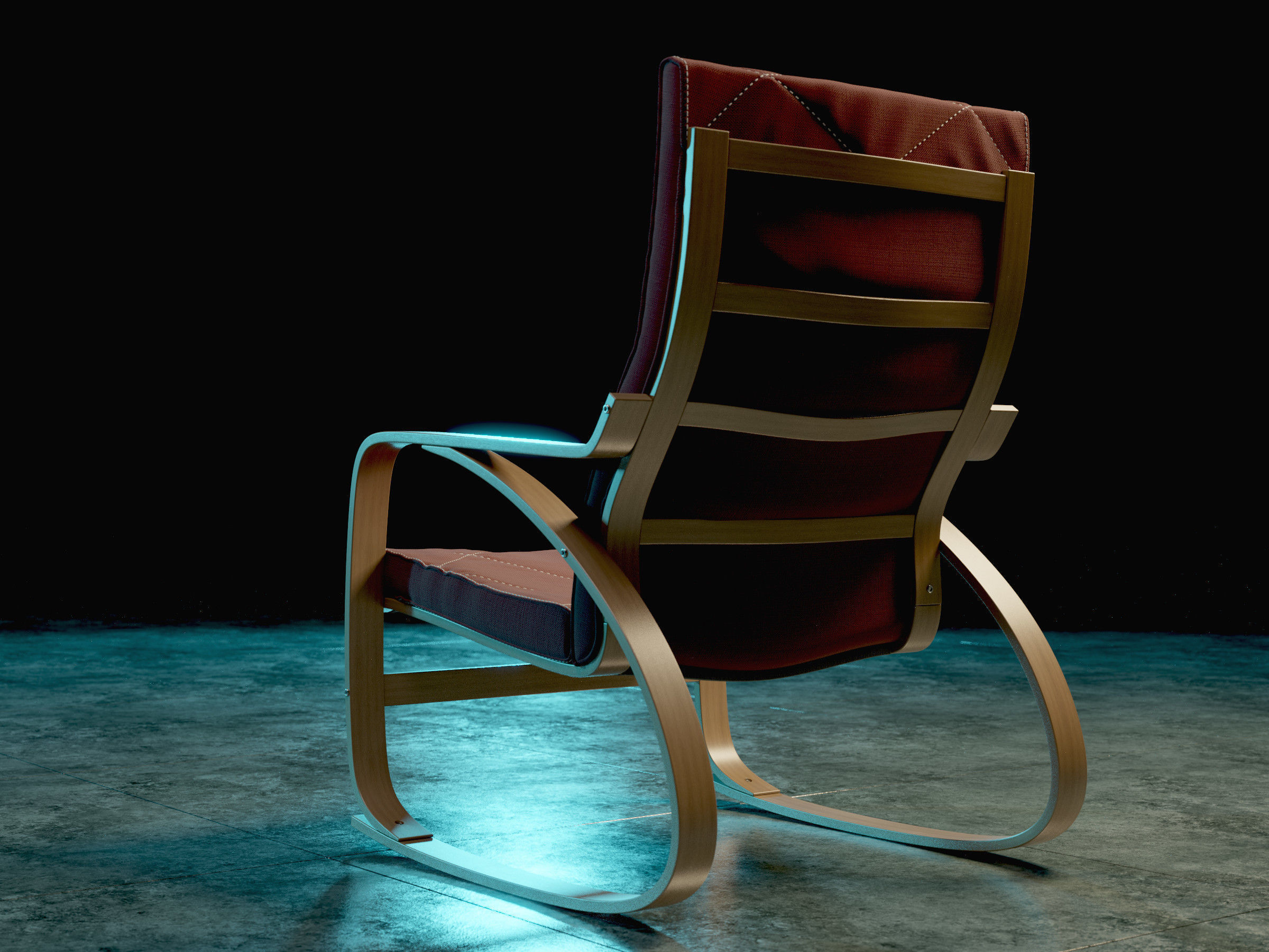 Poang Chair 3D model_1