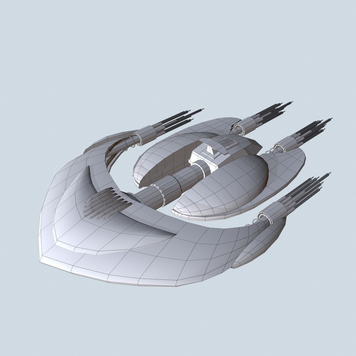 Martins Spaceship Low-poly 3D model_5