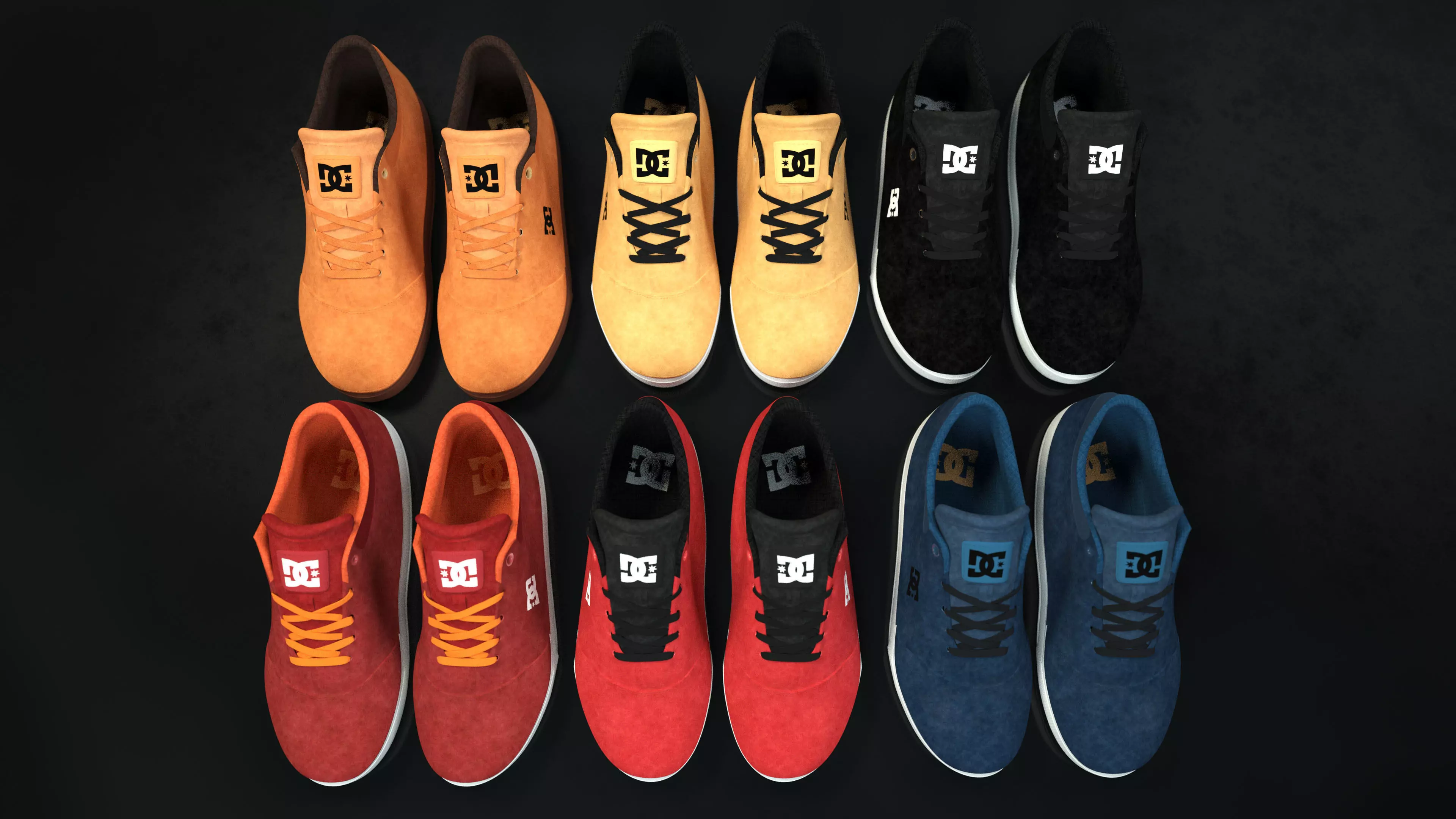 DC Shoes Crisis - Collection of 6 colors Low-poly 3D model_0