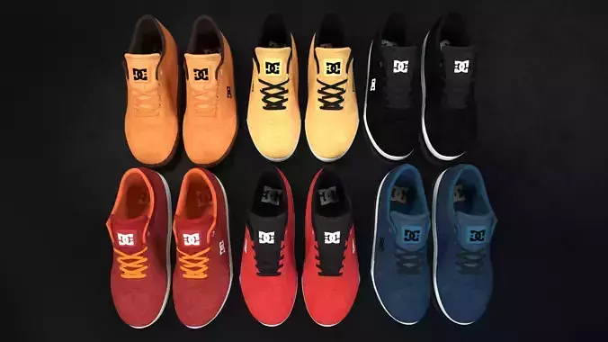 DC Shoes Crisis - Collection of 6 colors Low-poly 3D model