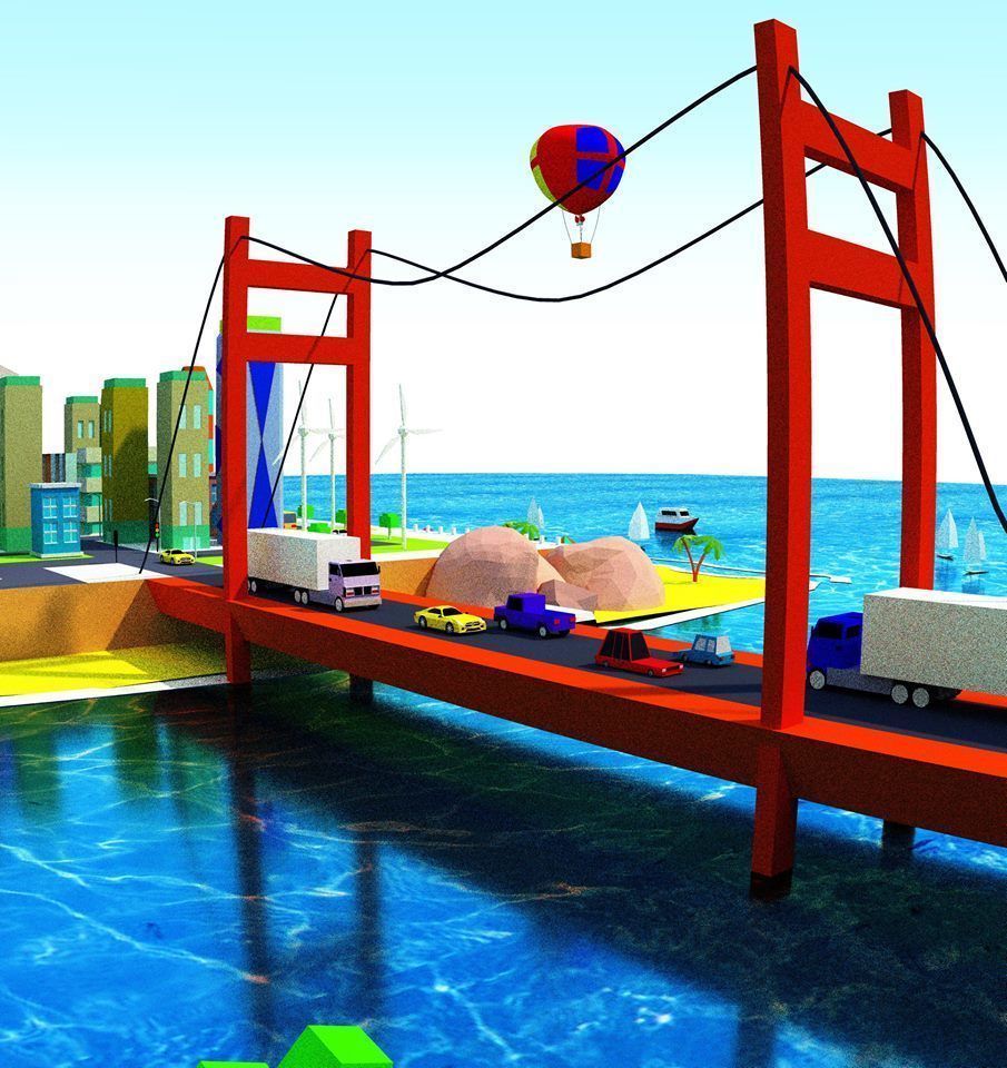 low poly The diverse city Free low-poly 3D model_2