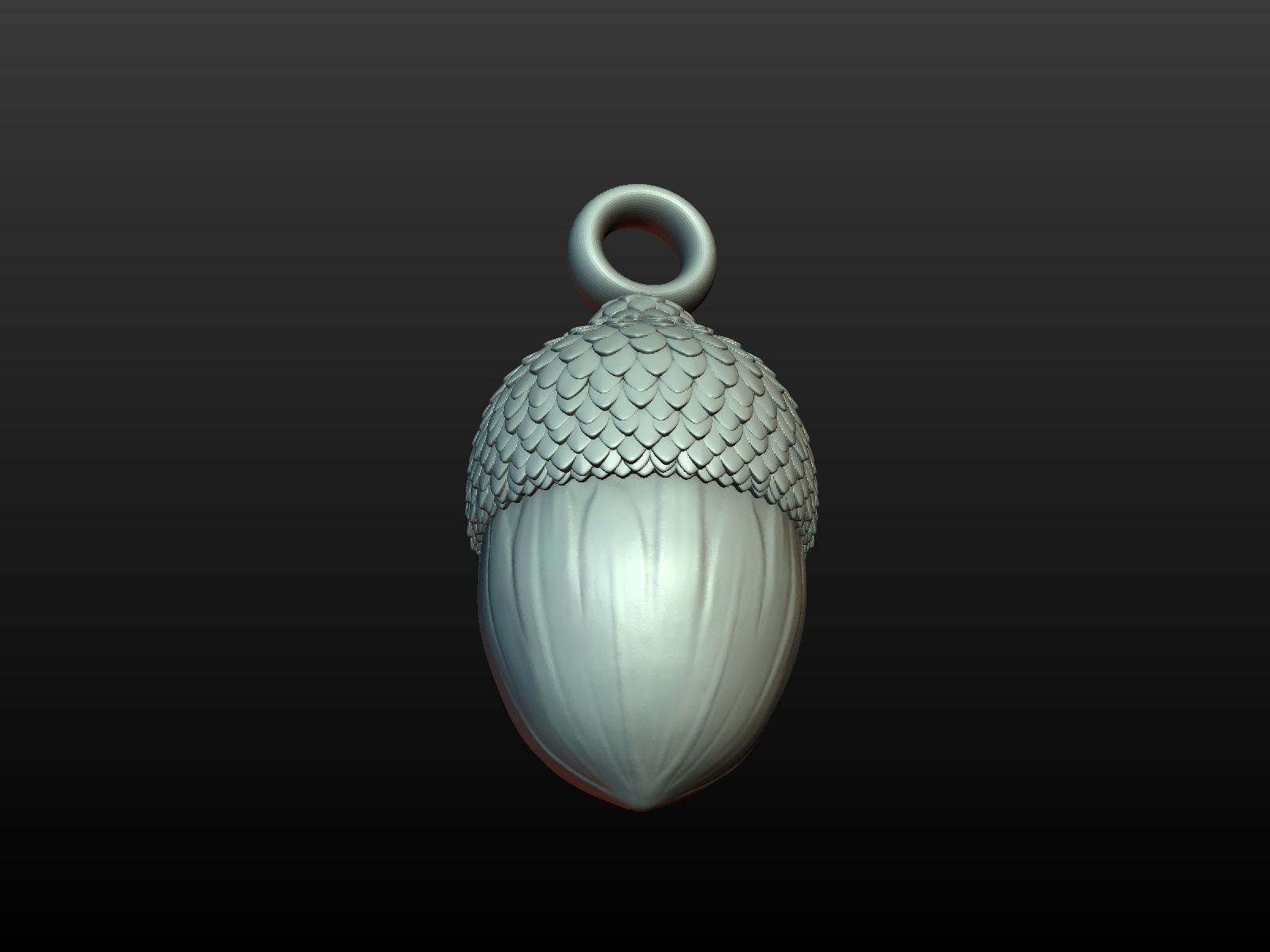 Acorn Pendant 3D print model_4