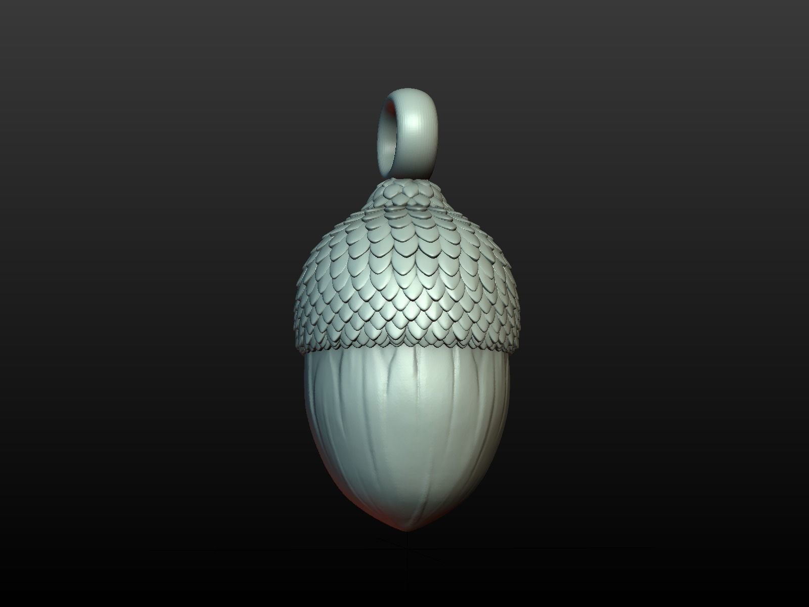 Acorn Pendant 3D print model_10