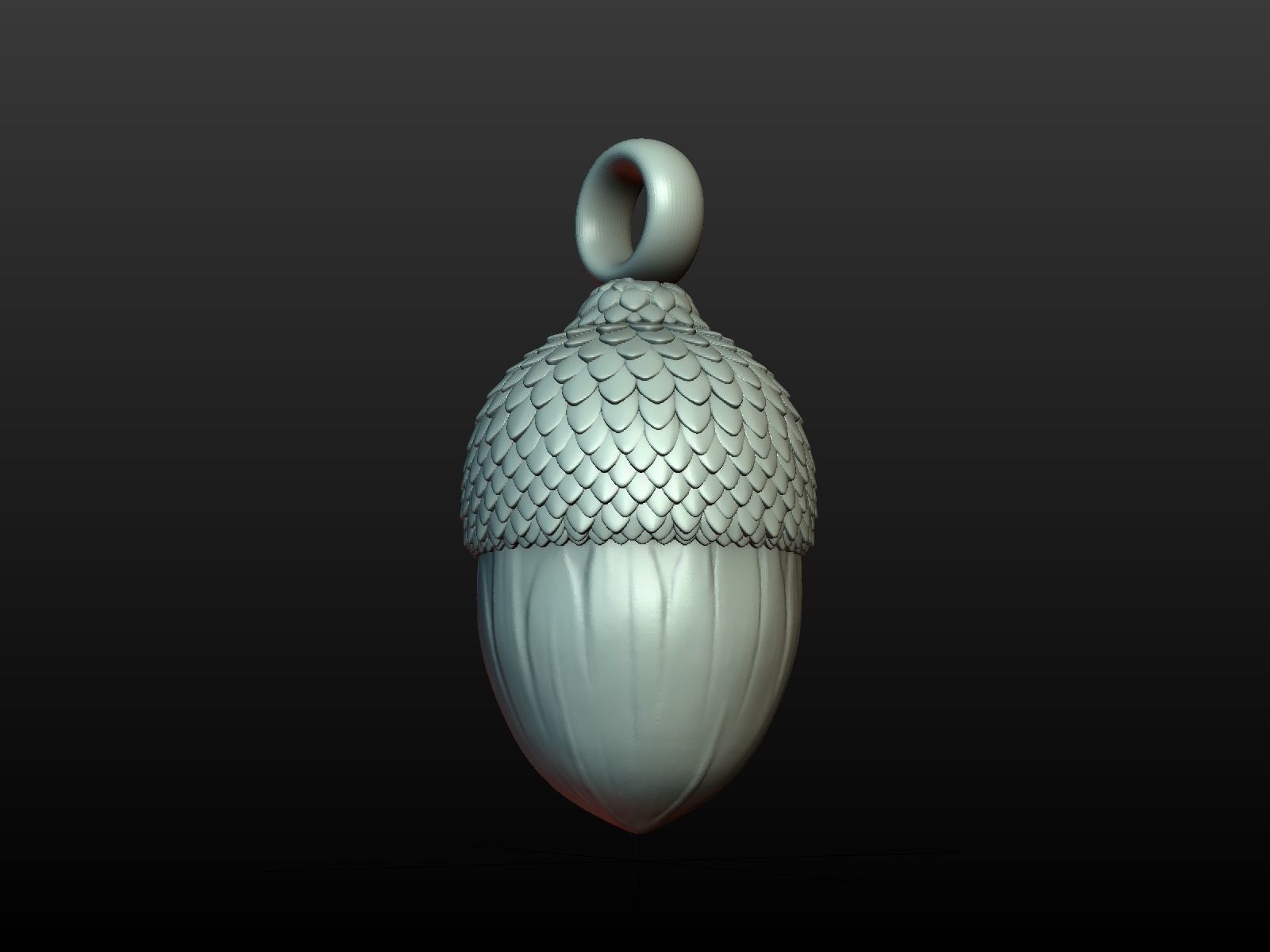 Acorn Pendant 3D print model_11