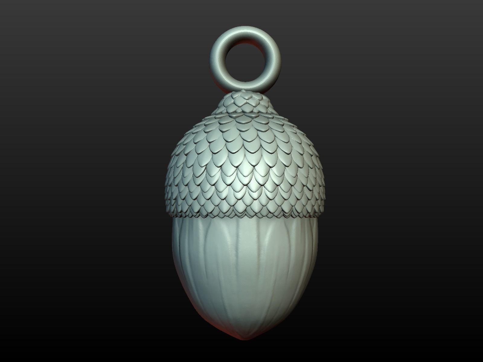 Acorn Pendant 3D print model_3