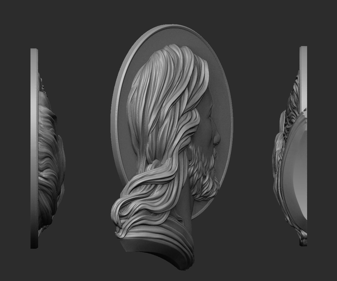 Jesus Profile Pendant 3D print model_2