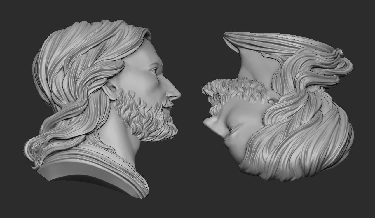 Jesus Profile Pendant 3D print model_5