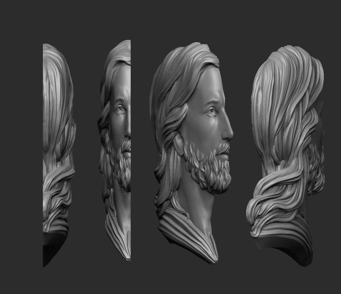 Jesus Profile Pendant 3D print model_3