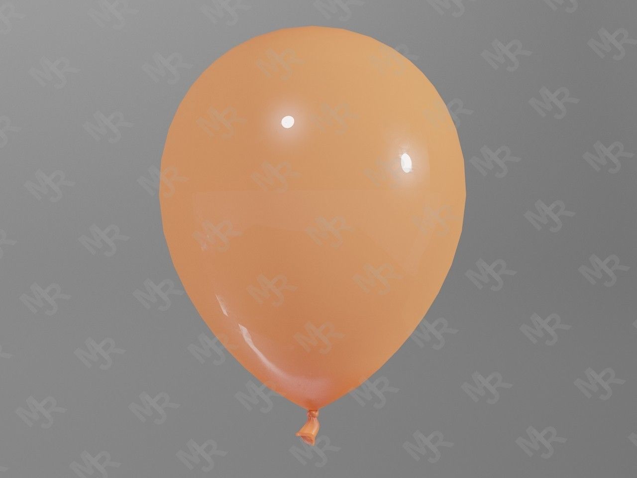 Balloons peach balloon Low-poly 3D model_5