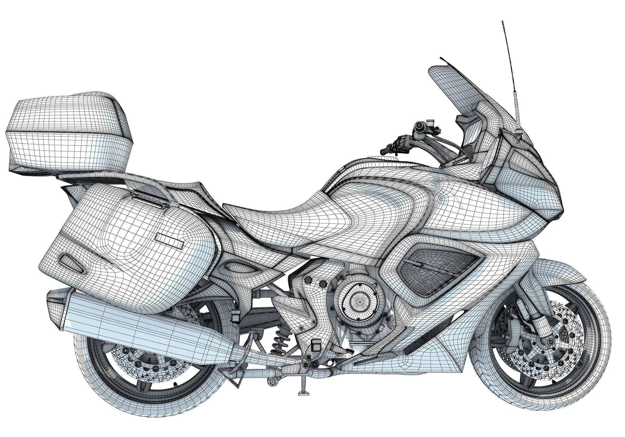 Blue Motorcycle 3D Models 3D model_15