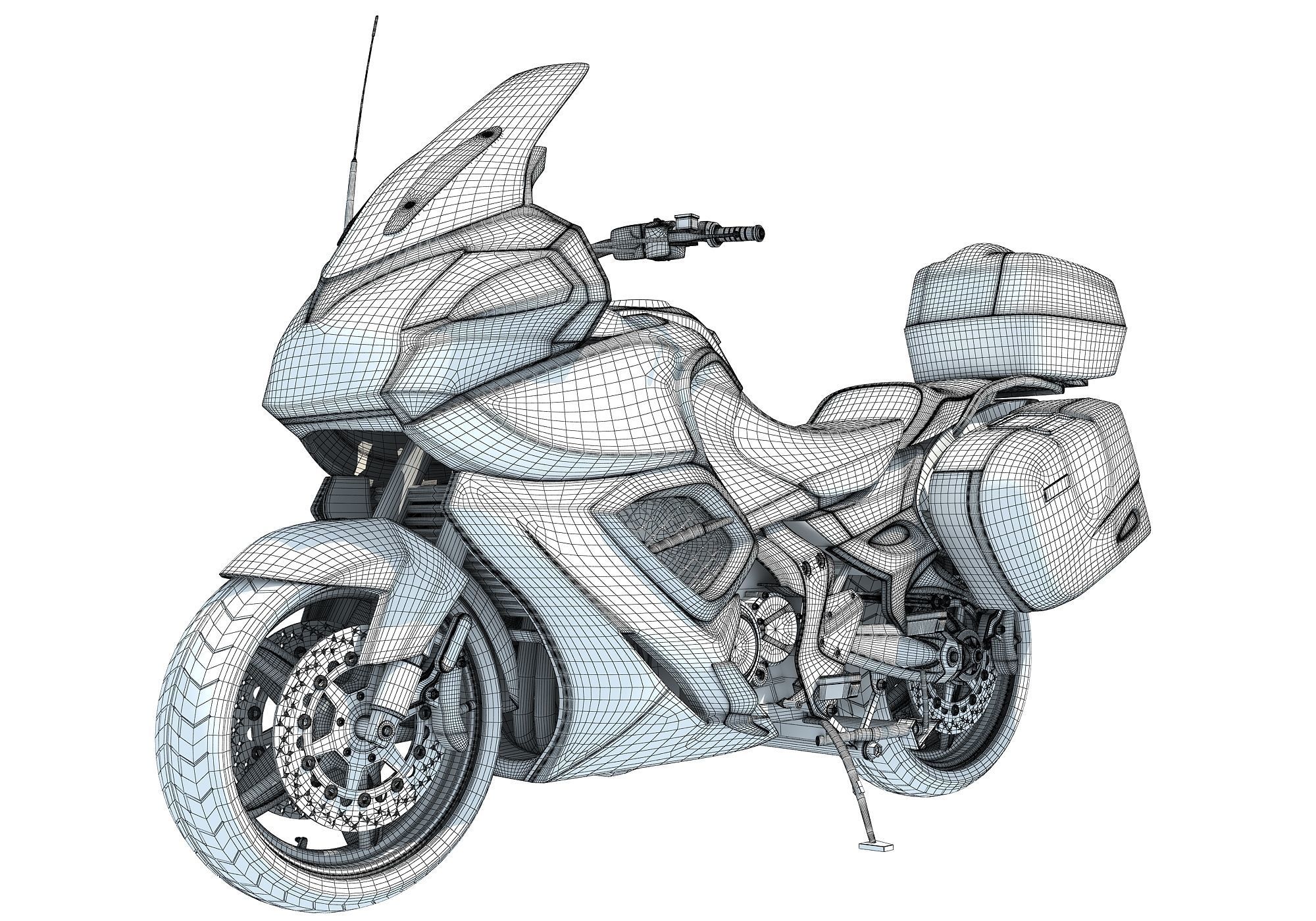 Blue Motorcycle 3D Models 3D model_13