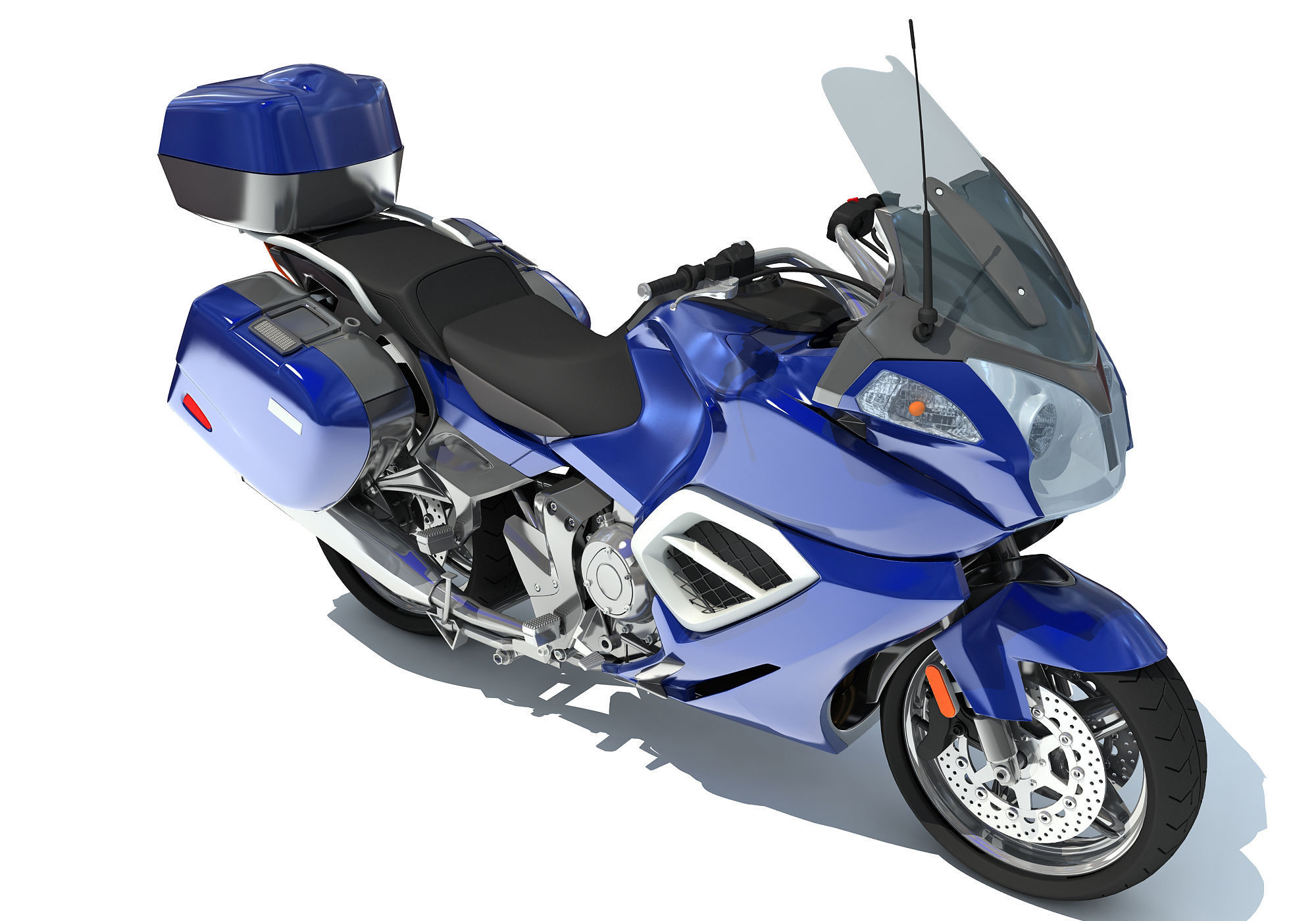 Blue Motorcycle 3D Models 3D model_3