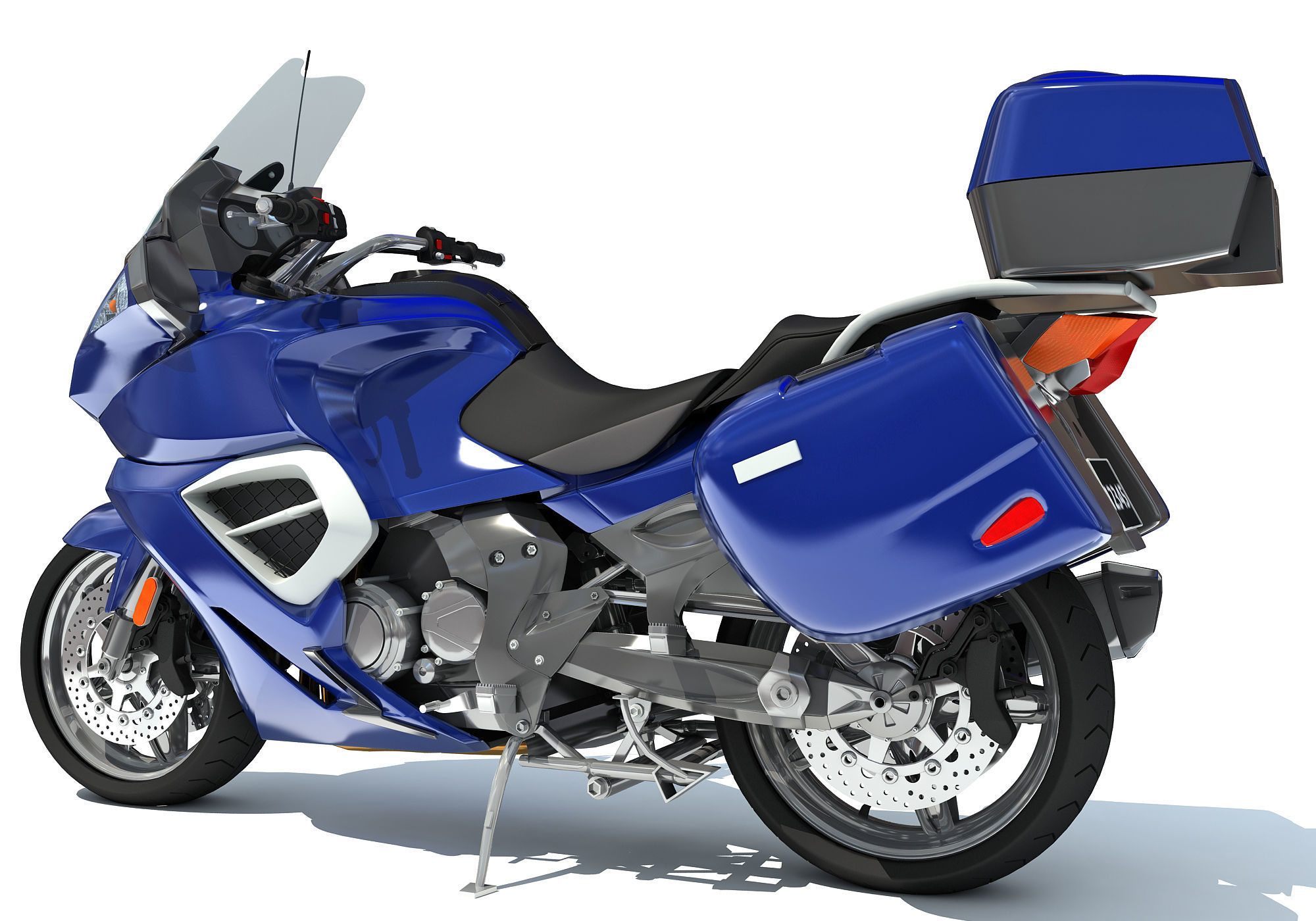 Blue Motorcycle 3D Models 3D model_6