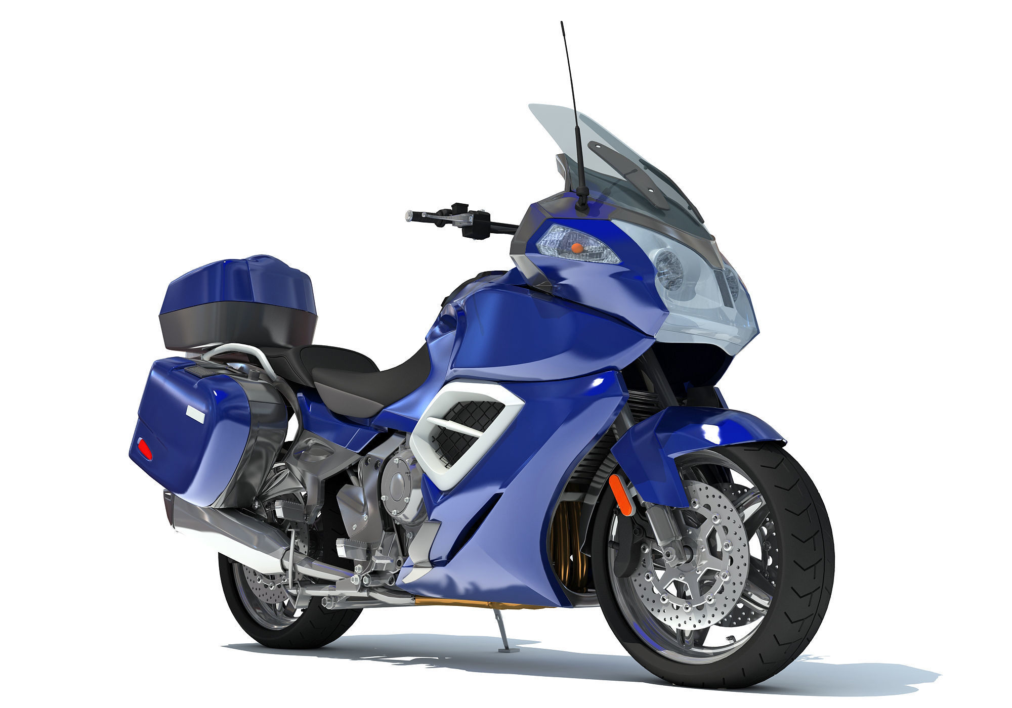 Blue Motorcycle 3D Models 3D model_8