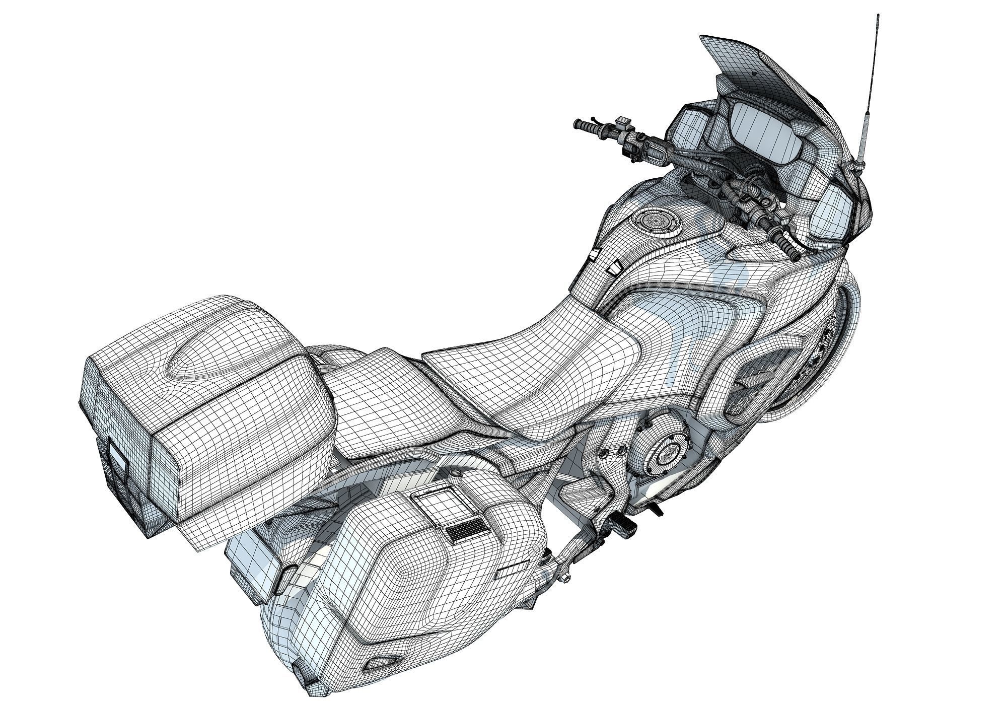 Blue Motorcycle 3D Models 3D model_17