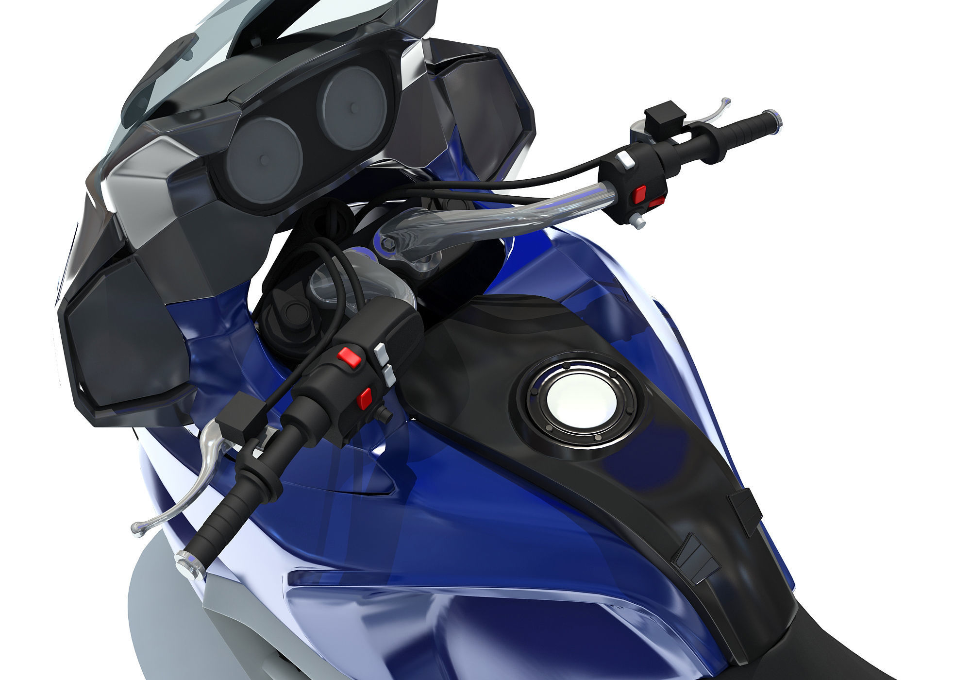 Blue Motorcycle 3D Models 3D model_10