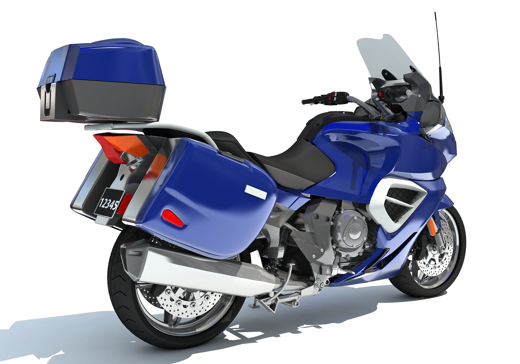Blue Motorcycle 3D Models 3D model_4