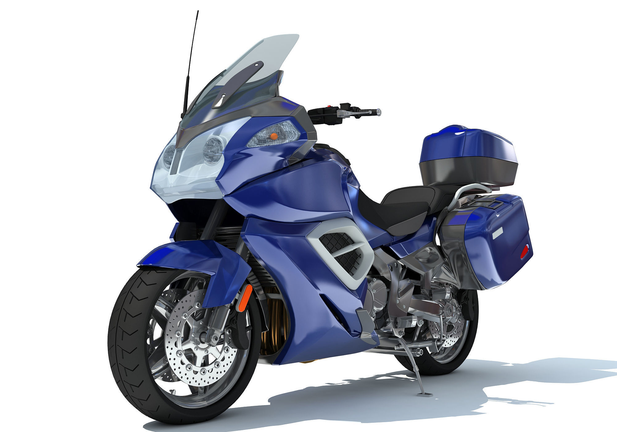 Blue Motorcycle 3D Models 3D model_11