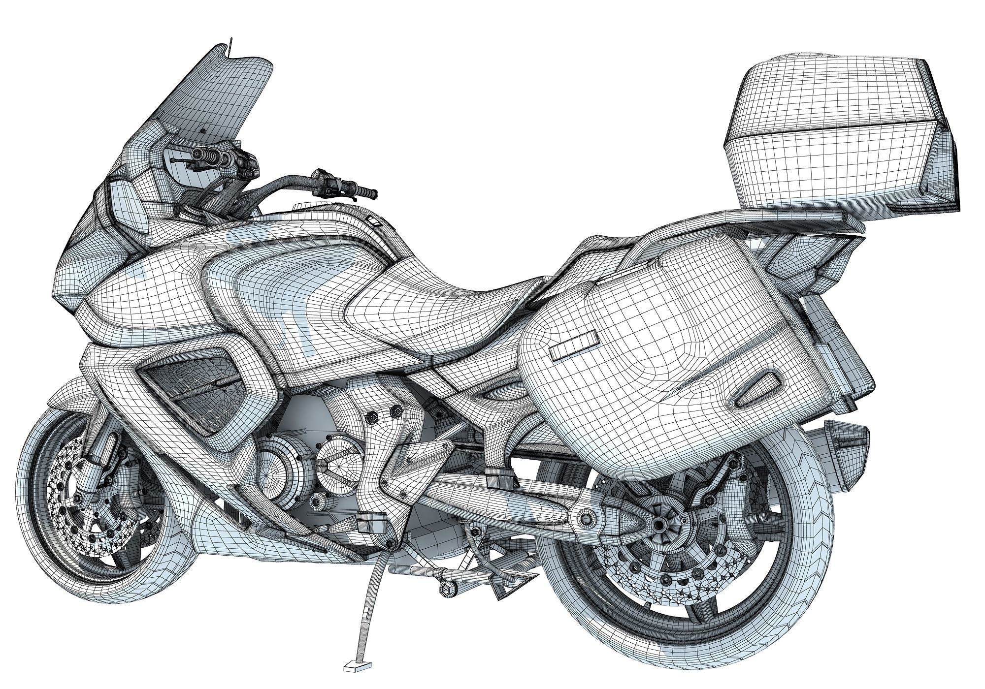 Blue Motorcycle 3D Models 3D model_16