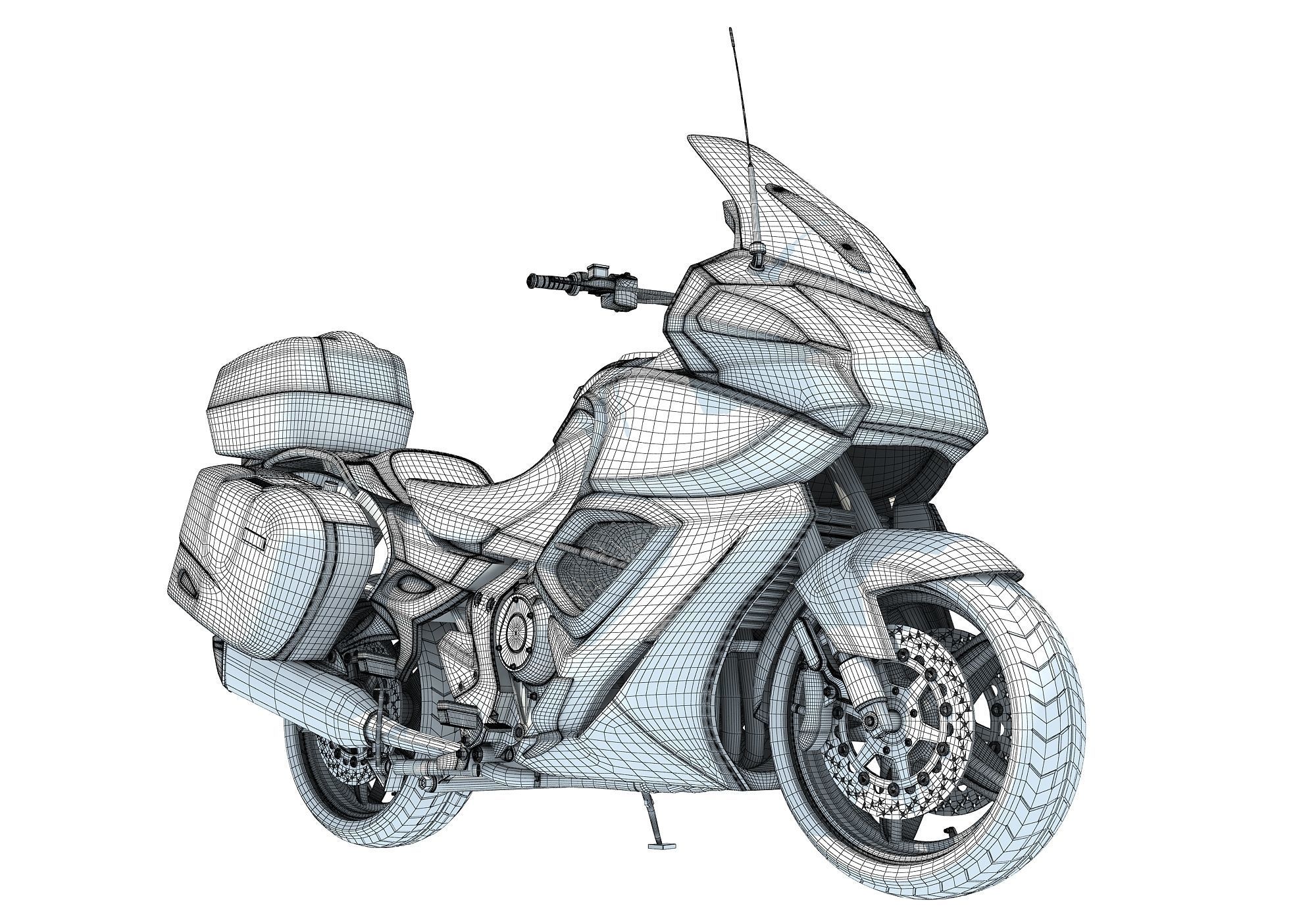 Blue Motorcycle 3D Models 3D model_14