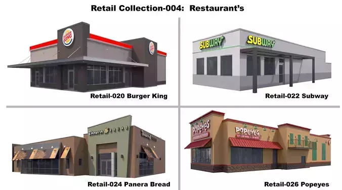 Retail Collection-004 Restaurants 3D model