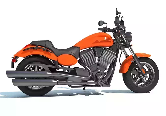 3D Motorcycle orange 3D model