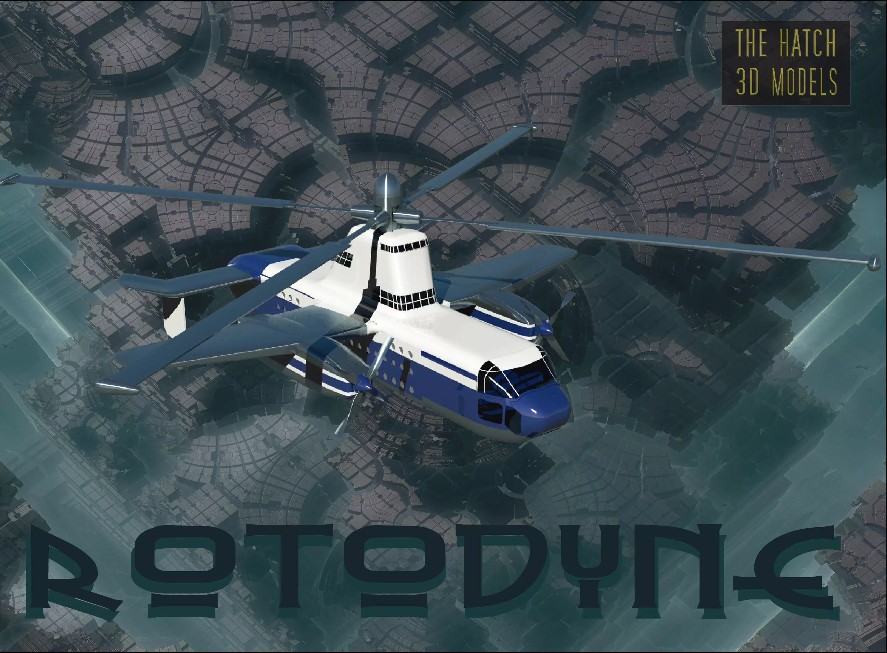 Rotodyne 3D model helicopter Low-poly 3D model