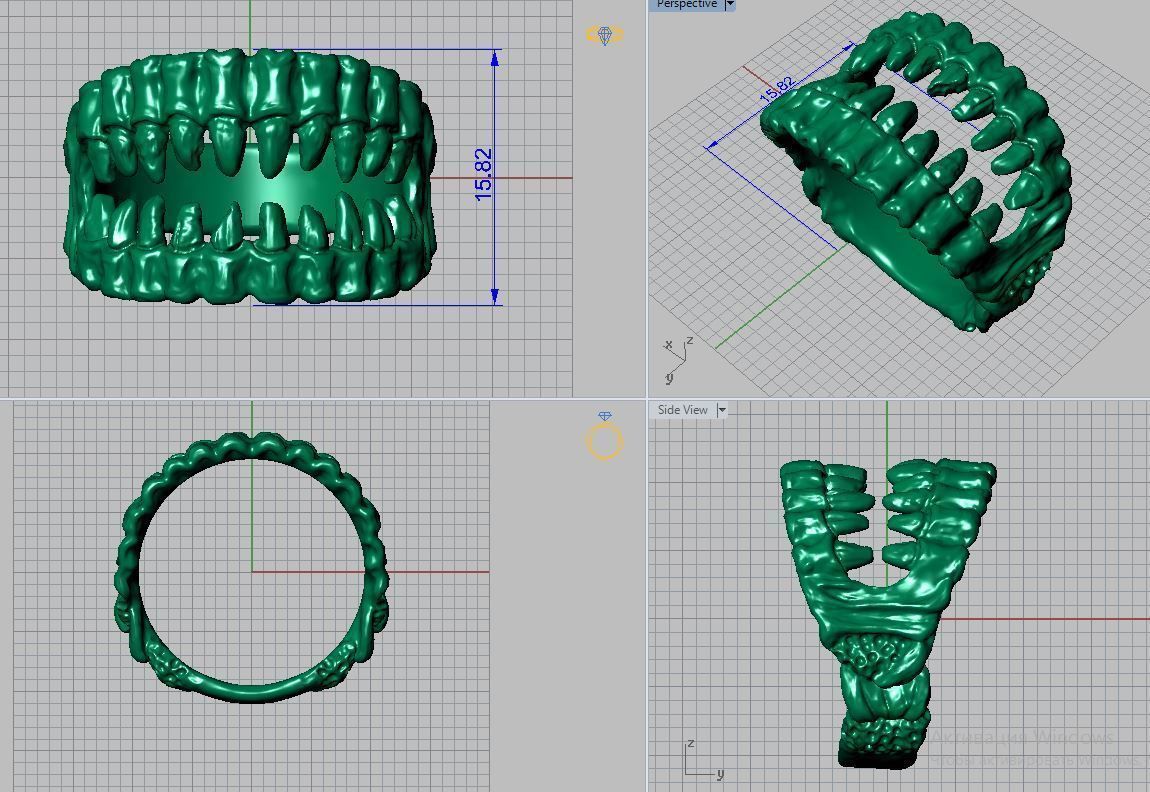 jaws ring 3D print model_4
