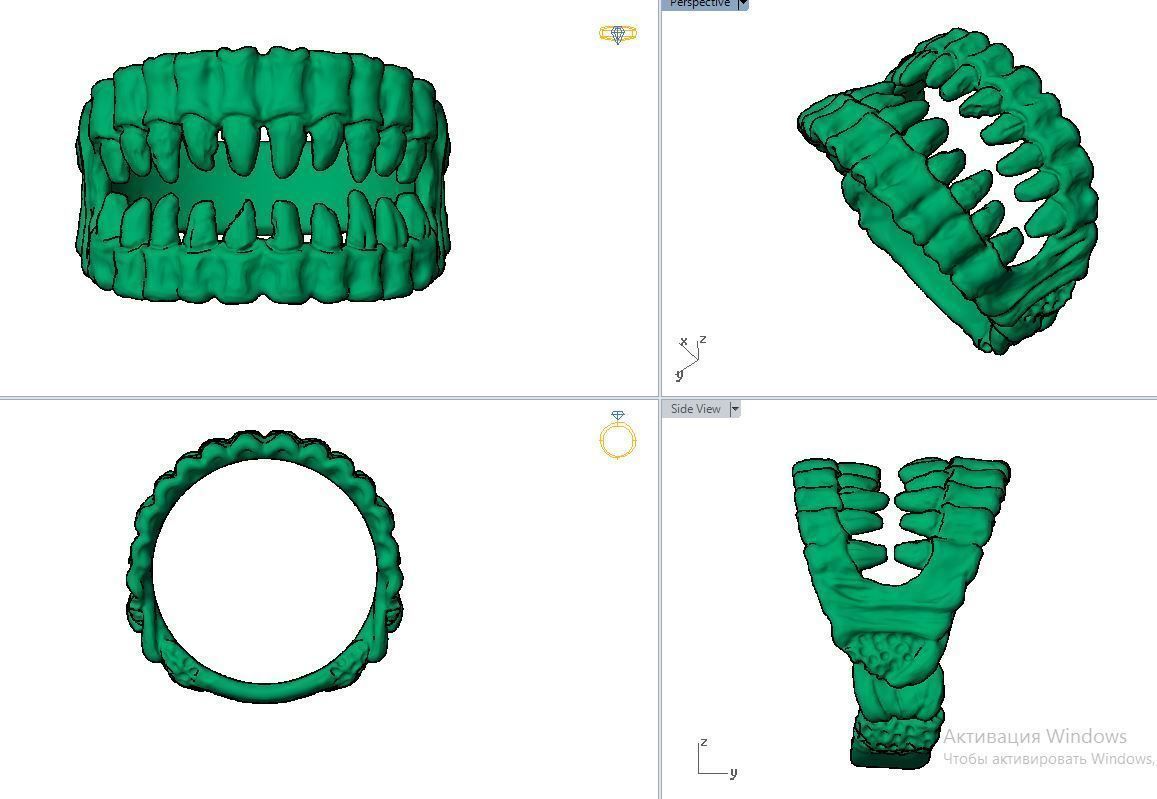 jaws ring 3D print model_5