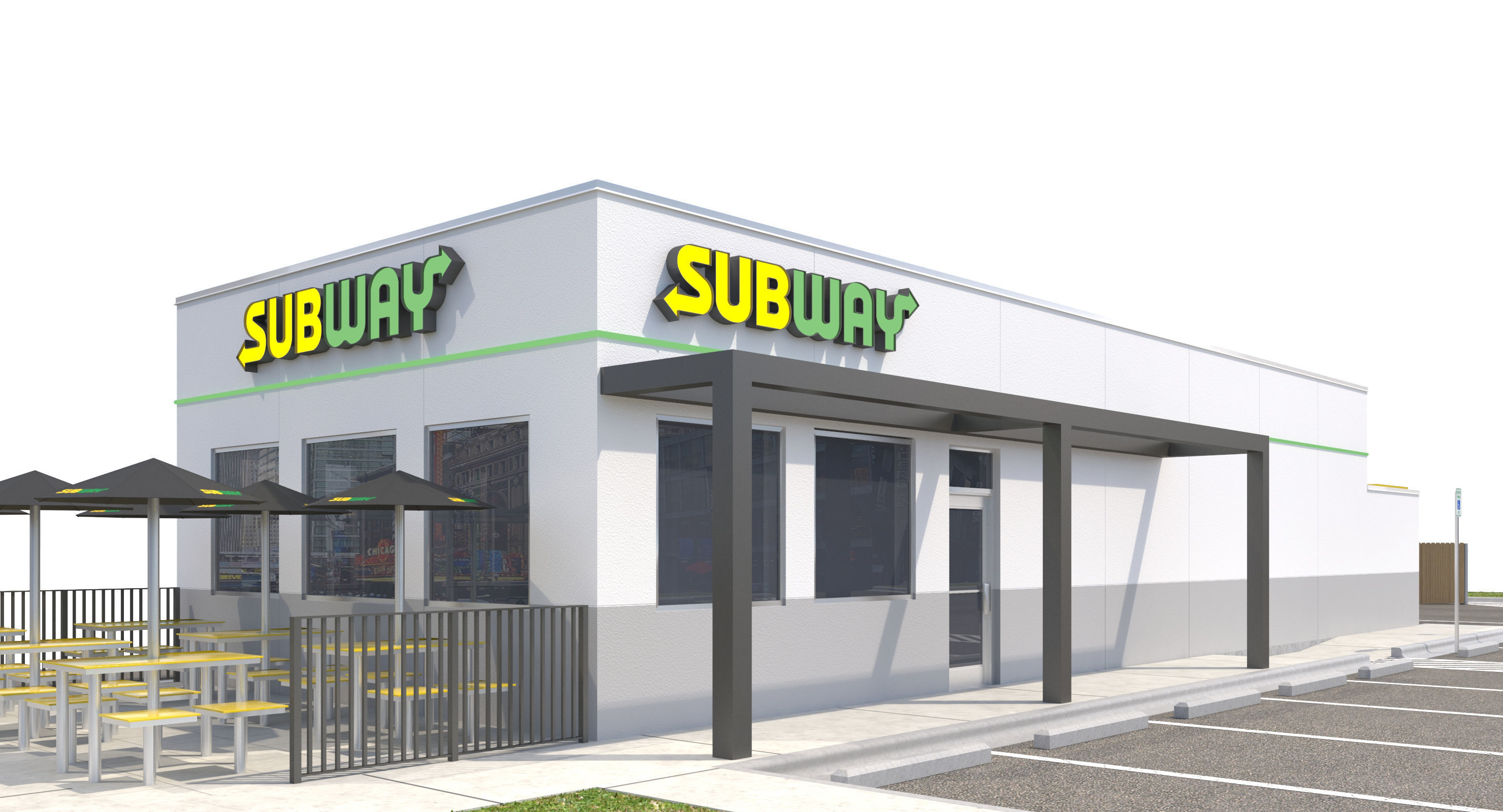 Retail Collection-005 Restaurants With Site 3D model_2