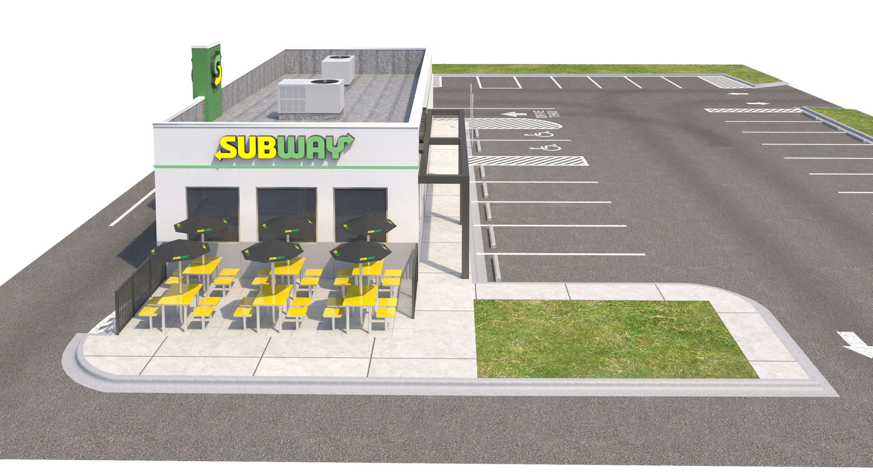 Retail Collection-005 Restaurants With Site 3D model_53