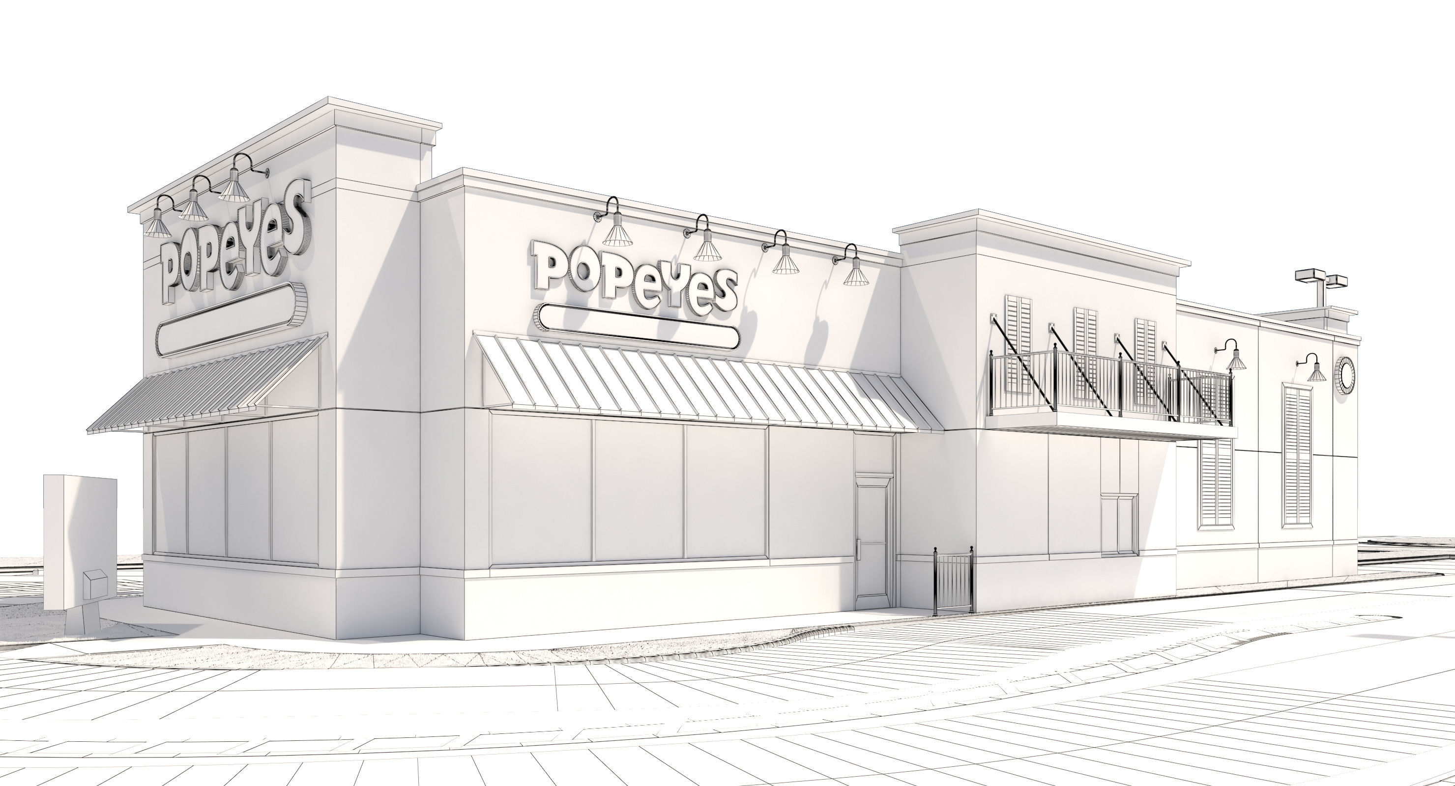 Retail Collection-005 Restaurants With Site 3D model_114