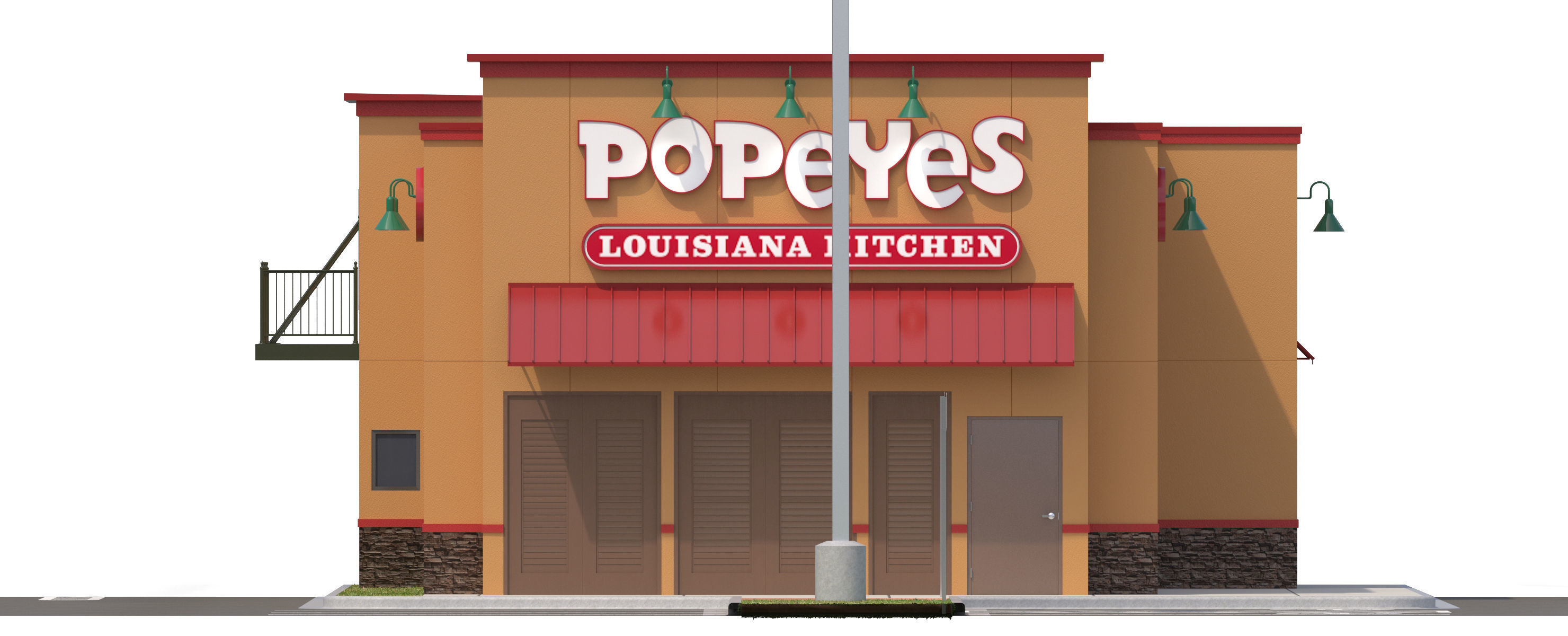 Retail Collection-005 Restaurants With Site 3D model_107
