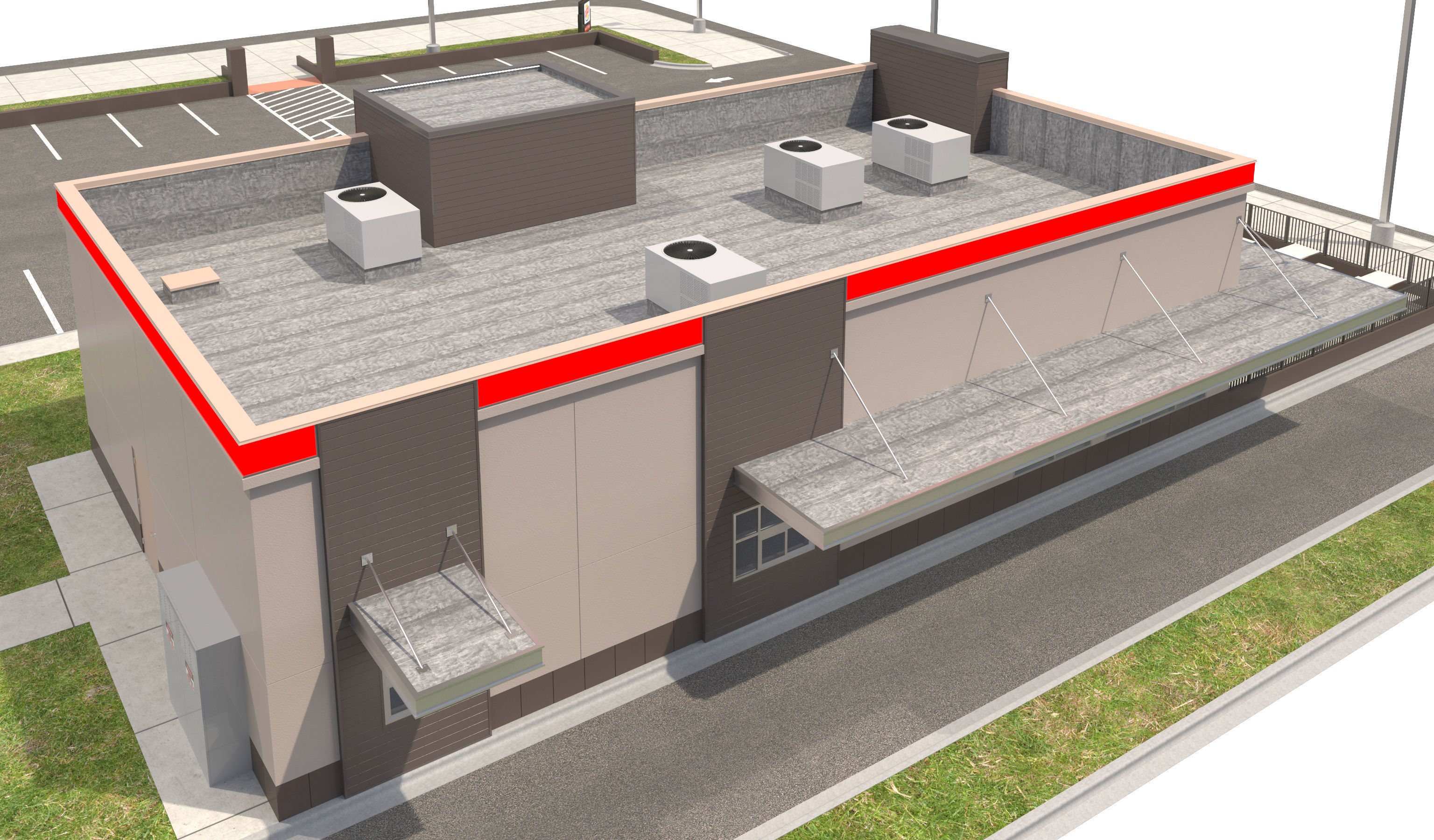 Retail Collection-005 Restaurants With Site 3D model_13