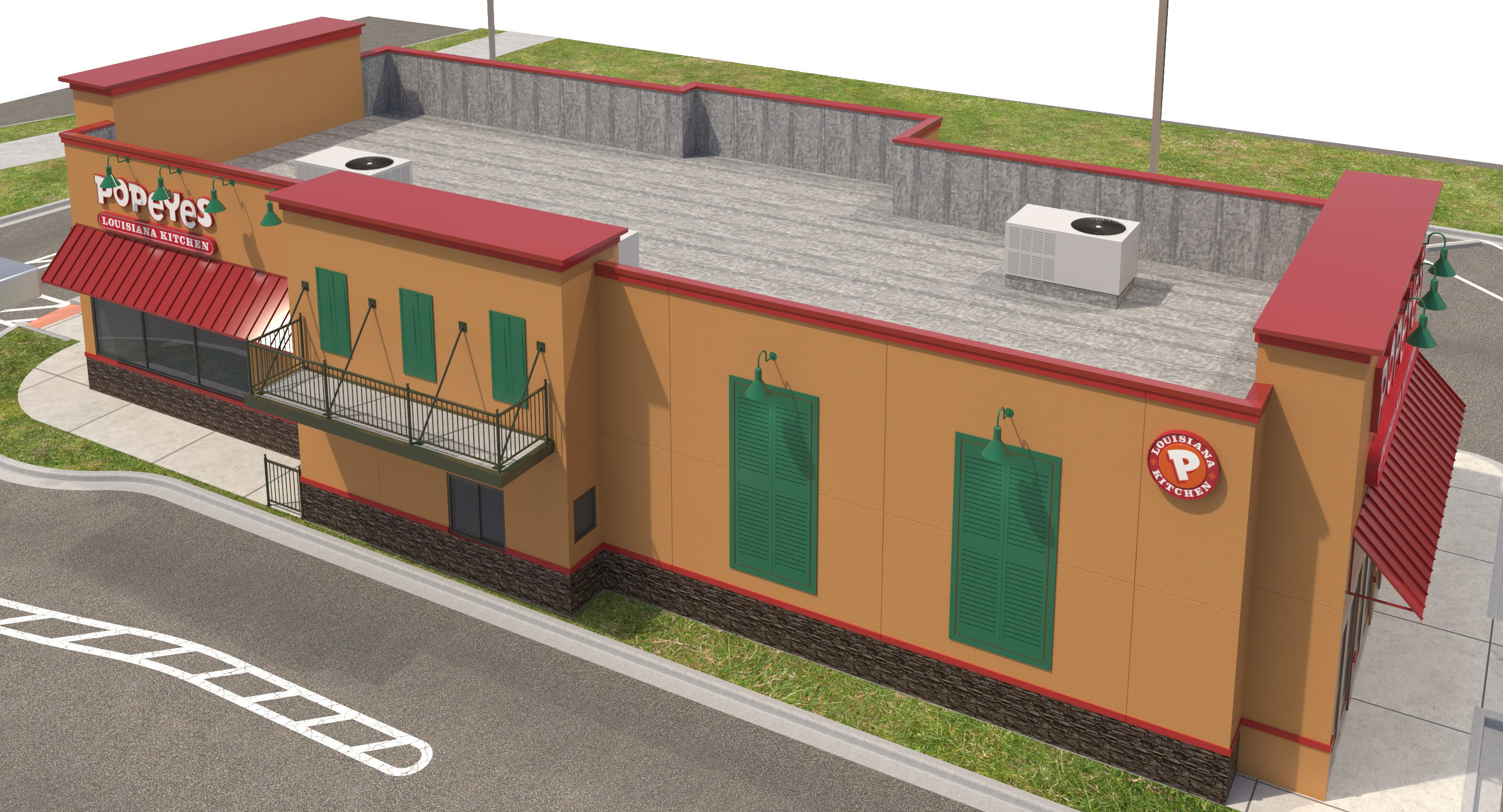 Retail Collection-005 Restaurants With Site 3D model_100