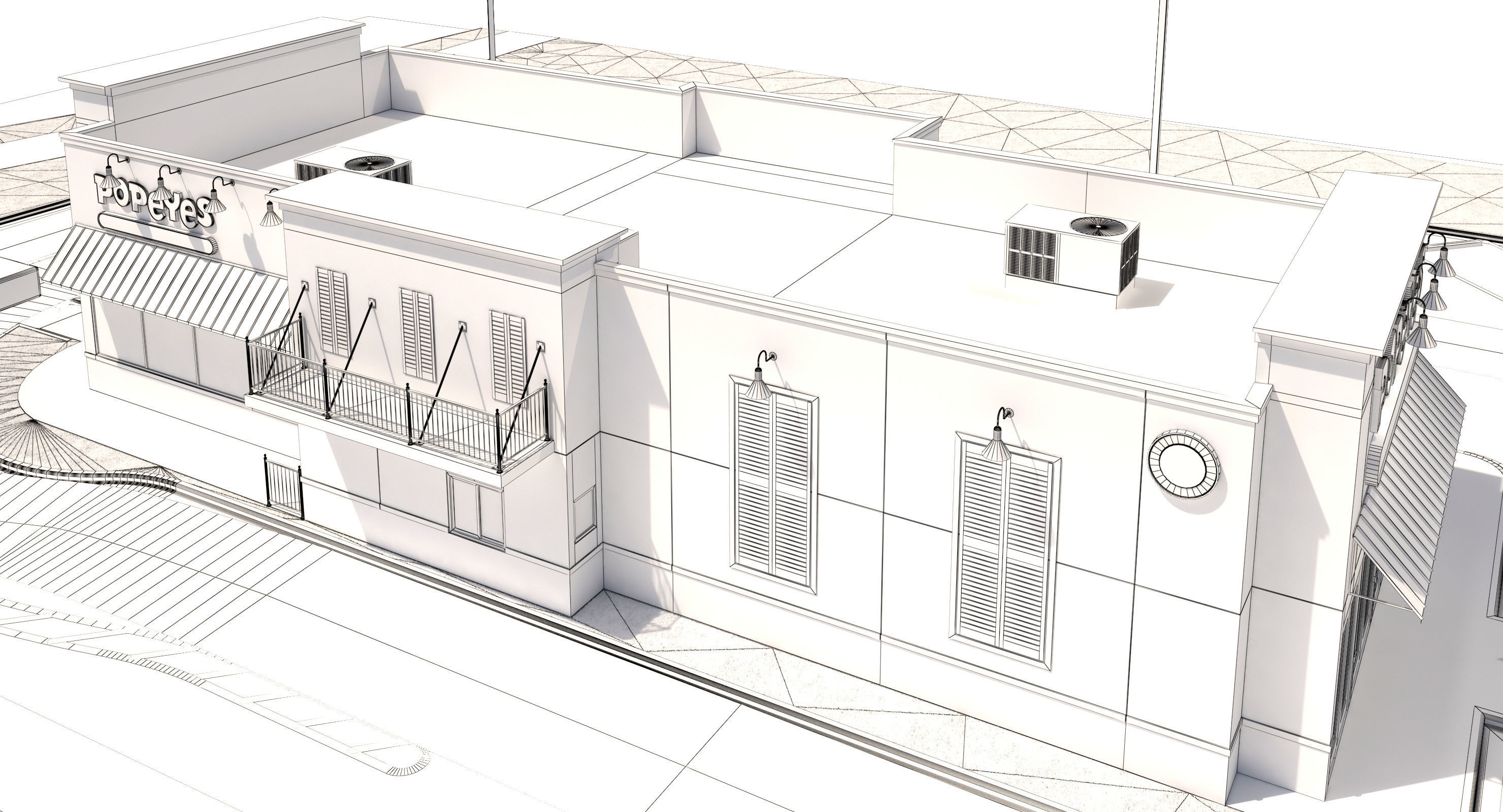 Retail Collection-005 Restaurants With Site 3D model_115