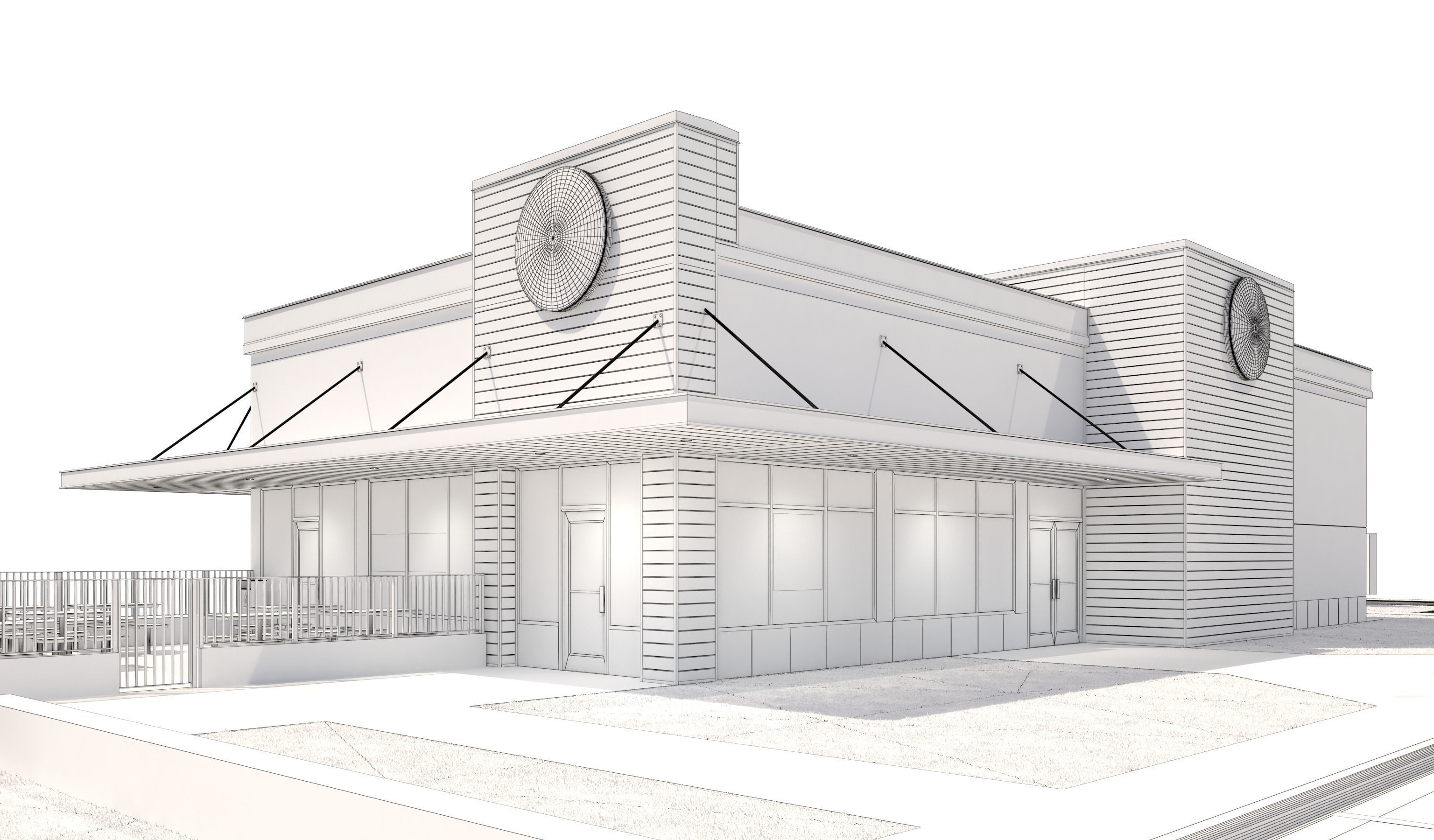 Retail Collection-005 Restaurants With Site 3D model_31