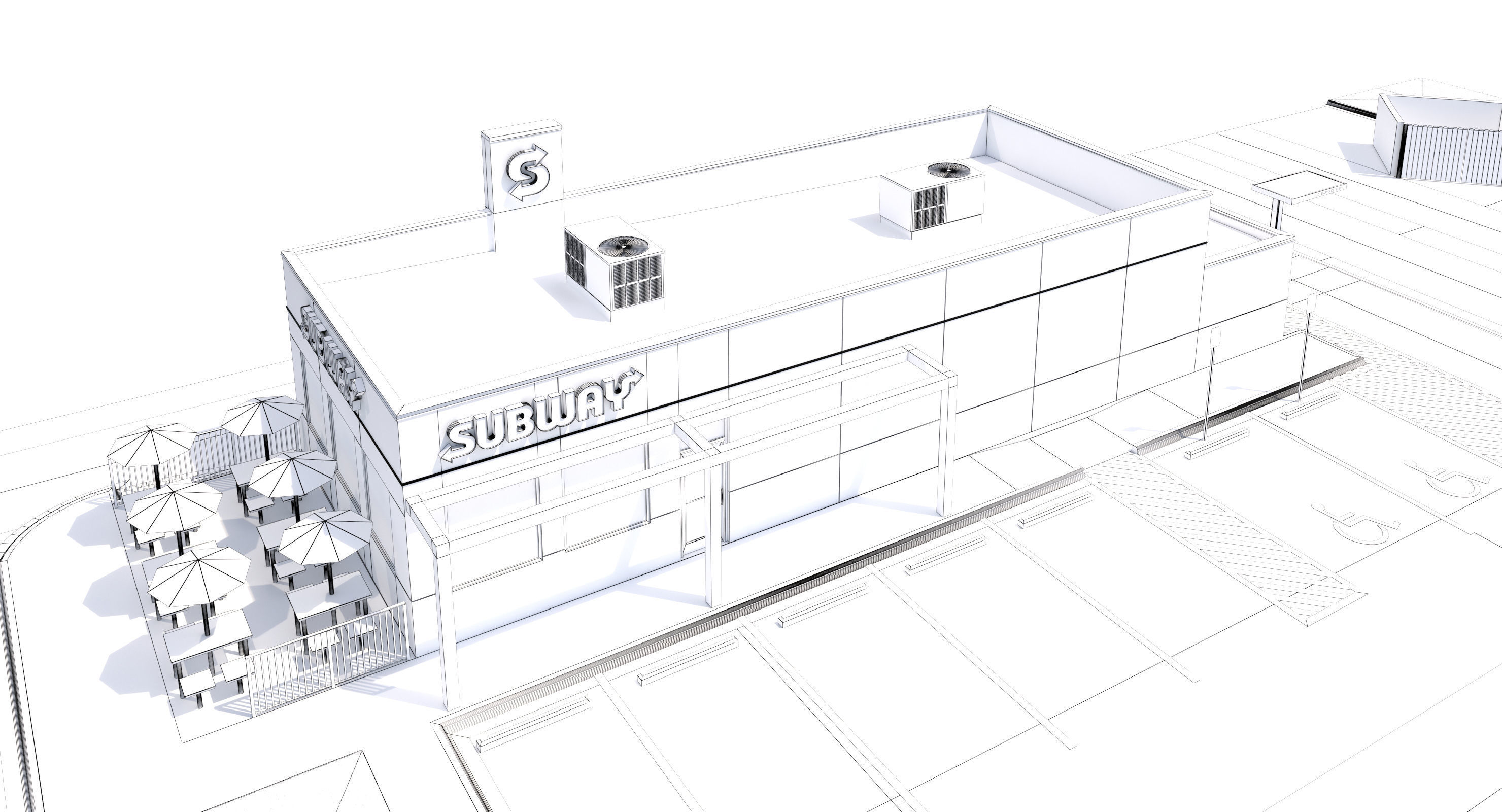 Retail Collection-005 Restaurants With Site 3D model_67