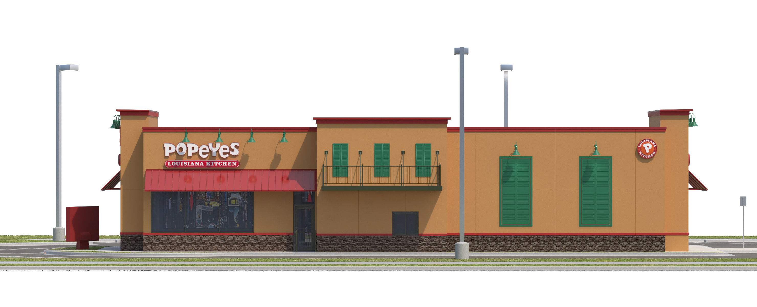 Retail Collection-005 Restaurants With Site 3D model_106