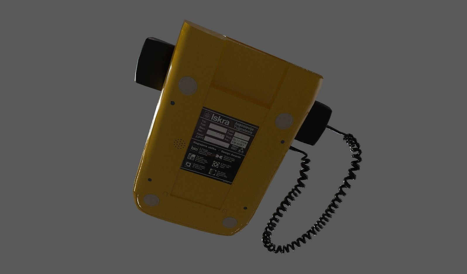 Vintage Telephone Low-poly 3D model_8